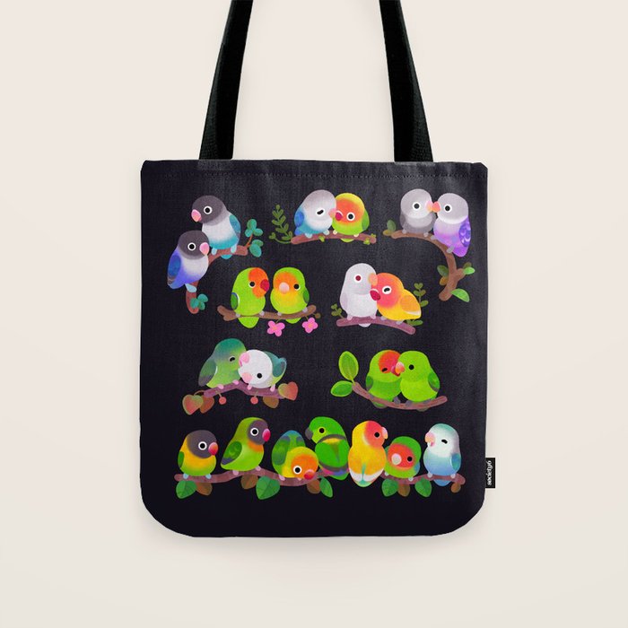 Lovebird - dark Tote Bag Gallery Image 1