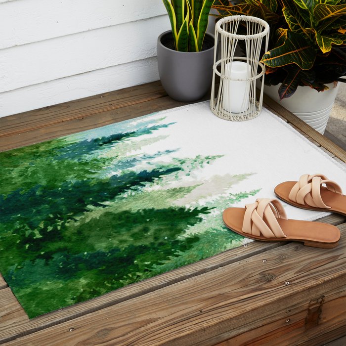 Pine Trees 2 Outdoor Rug Gallery Image 2