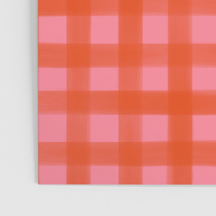 Watercolor Gingham - pink and tomato Poster Gallery Image 3