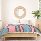 Mid-Century Modern Abstract Palm Springs Eclectic Pattern in Pink Brown Light Blue Duvet Cover Gallery Image 3