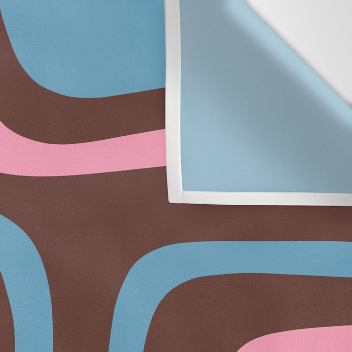 Mid-Century Modern Abstract Palm Springs Eclectic Pattern in Pink Brown Light Blue Wall Tapestry Gallery Image 3