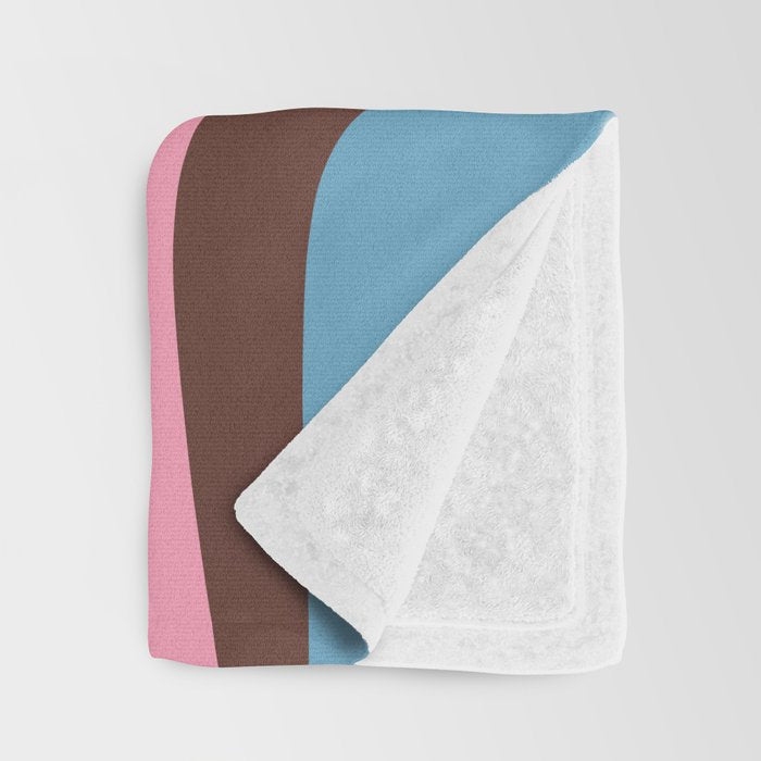Mid-Century Modern Abstract Palm Springs Eclectic Pattern in Pink Brown Light Blue Throw Blanket Gallery Image 3