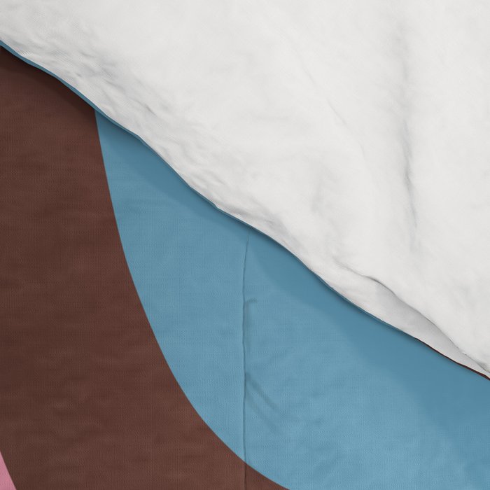 Mid-Century Modern Abstract Palm Springs Eclectic Pattern in Pink Brown Light Blue Comforter Gallery Image 4