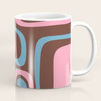 Mid-Century Modern Abstract Palm Springs Eclectic Pattern in Pink Brown Light Blue Coffee Mug Gallery Image 1
