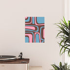 Mid-Century Modern Abstract Palm Springs Eclectic Pattern in Pink Brown Light Blue Poster Gallery Image 2