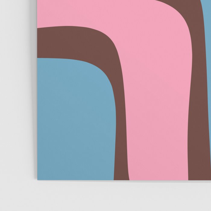Mid-Century Modern Abstract Palm Springs Eclectic Pattern in Pink Brown Light Blue Poster Gallery Image 3