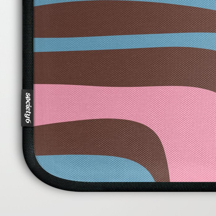 Mid-Century Modern Abstract Palm Springs Eclectic Pattern in Pink Brown Light Blue Laptop Sleeve Gallery Image 3