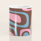 Mid-Century Modern Abstract Palm Springs Eclectic Pattern in Pink Brown Light Blue Coffee Mug Gallery Image 4