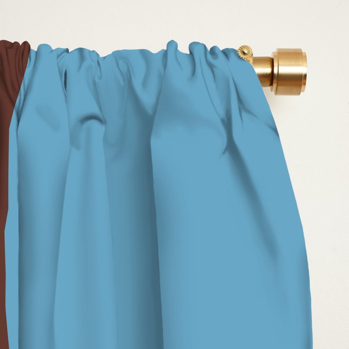 Mid-Century Modern Abstract Palm Springs Eclectic Pattern in Pink Brown Light Blue Window Curtain Gallery Image 2