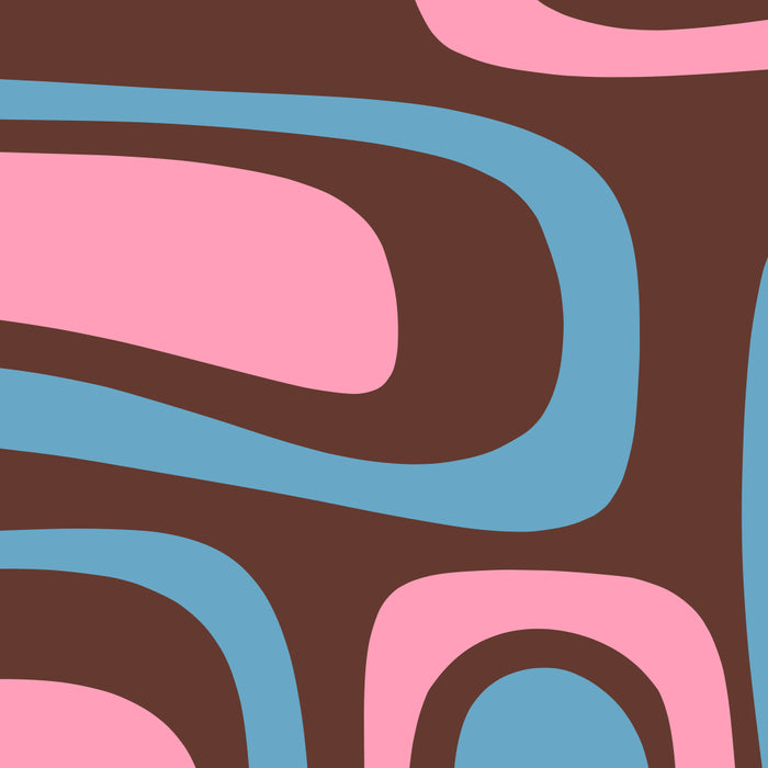 Mid-Century Modern Abstract Palm Springs Eclectic Pattern in Pink Brown Light Blue Coffee Mug Gallery Image 2