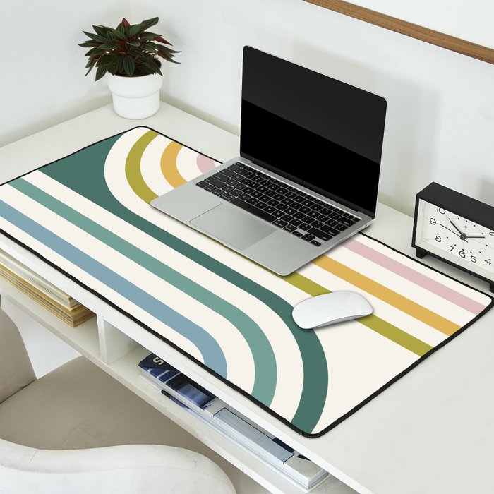 Bold Curvature Stripes XIV Desk Mat Gallery Image 2