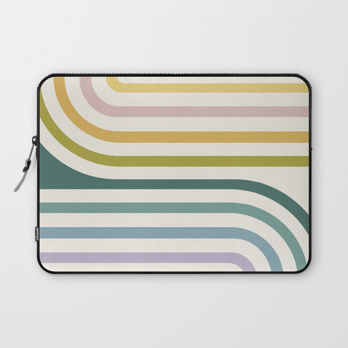 Bold Curvature Stripes XIV Laptop Sleeve Gallery Image 1