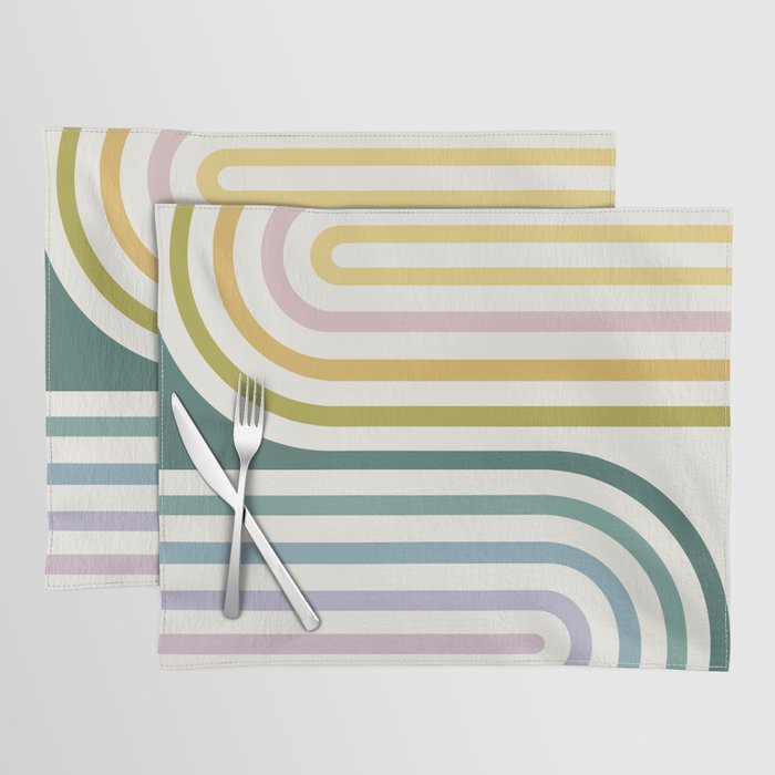 Bold Curvature Stripes XIV Placemat Gallery Image 1