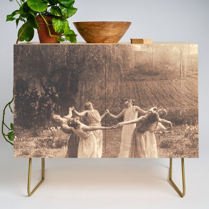 Circle Of Witches Vintage Women Dancing Credenza Gallery Image 1