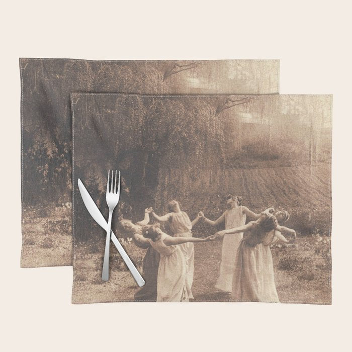 Circle Of Witches Vintage Women Dancing Placemat Gallery Image 1