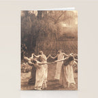 Circle Of Witches Vintage Women Dancing Stationery Card Gallery Image 2
