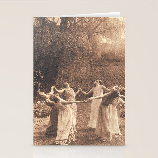 Circle Of Witches Vintage Women Dancing Stationery Card Gallery Image 2