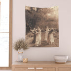 Circle Of Witches Vintage Women Dancing Wall Tapestry Gallery Image 2