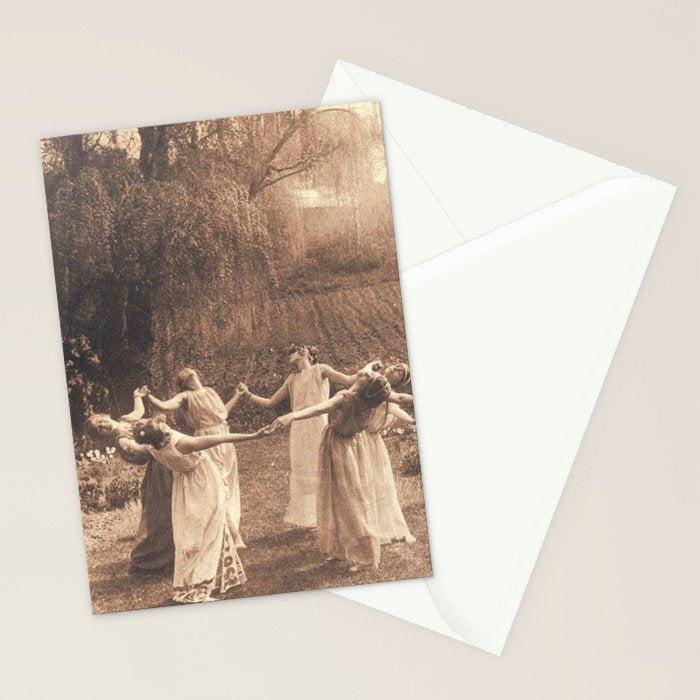Circle Of Witches Vintage Women Dancing Stationery Card Gallery Image 2