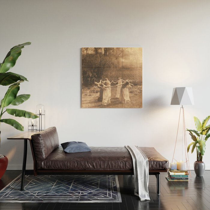 Circle Of Witches Vintage Women Dancing Wood Wall Art Gallery Image 2