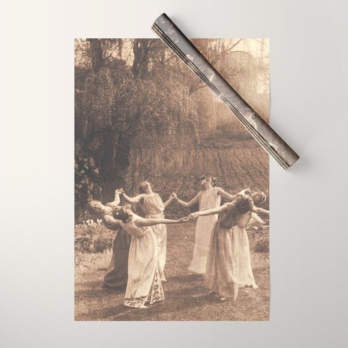 Circle Of Witches Vintage Women Dancing Wrapping Paper Gallery Image 1