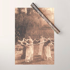 Circle Of Witches Vintage Women Dancing Wrapping Paper Gallery Image 1