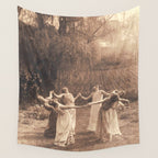 Circle Of Witches Vintage Women Dancing Wall Tapestry Gallery Image 4