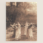 Circle Of Witches Vintage Women Dancing Jigsaw Puzzle Gallery Image 1