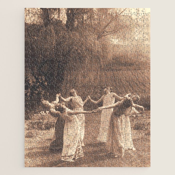 Circle Of Witches Vintage Women Dancing Jigsaw Puzzle Gallery Image 1
