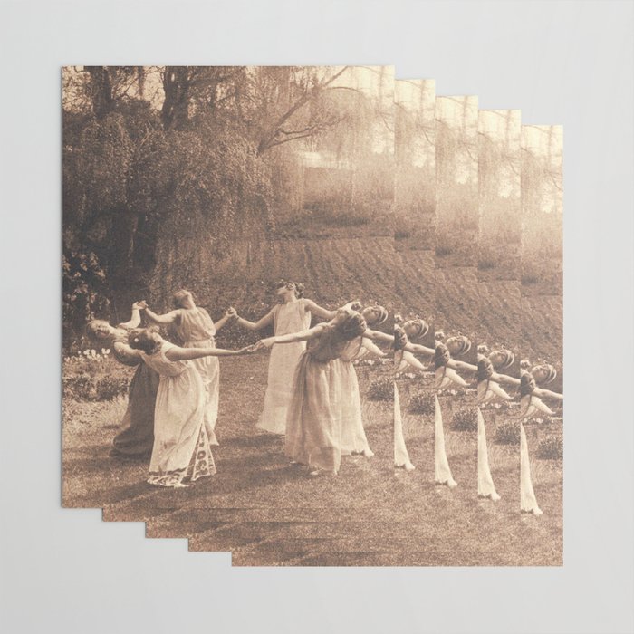 Circle Of Witches Vintage Women Dancing Wrapping Paper Gallery Image 3