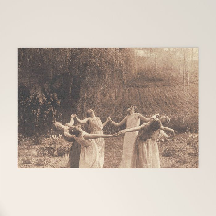 Circle Of Witches Vintage Women Dancing Welcome Mat Gallery Image 1