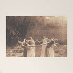 Circle Of Witches Vintage Women Dancing Welcome Mat Gallery Image 1