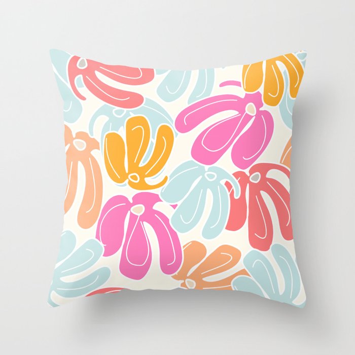 Retro Floral Spring Throw Pillow Gallery Image 6