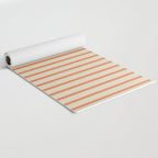 Classic Modern Retro Vertical Stripe Pattern in Cream Beige and Light Pumpkin Orange Yoga Mat Gallery Image 2