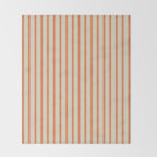 Classic Modern Retro Vertical Stripe Pattern in Cream Beige and Light Pumpkin Orange Throw Blanket Gallery Image 2