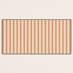 Classic Modern Retro Vertical Stripe Pattern in Cream Beige and Light Pumpkin Orange Desk Mat Gallery Image 3