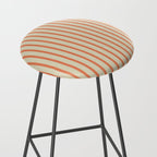 Classic Modern Retro Vertical Stripe Pattern in Cream Beige and Light Pumpkin Orange Stool Gallery Image 2