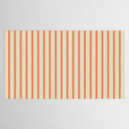 Classic Modern Retro Vertical Stripe Pattern in Cream Beige and Light Pumpkin Orange Tablecloth Gallery Image 2