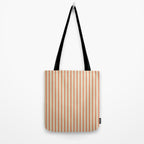 Classic Modern Retro Vertical Stripe Pattern in Cream Beige and Light Pumpkin Orange Tote Bag Gallery Image 2