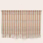 Classic Modern Retro Vertical Stripe Pattern in Cream Beige and Light Pumpkin Orange Wall Hanging Gallery Image 1