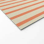 Classic Modern Retro Vertical Stripe Pattern in Cream Beige and Light Pumpkin Orange Welcome Mat Gallery Image 2