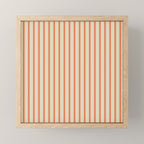 Classic Modern Retro Vertical Stripe Pattern in Cream Beige and Light Pumpkin Orange Mini Art Print Gallery Image 1