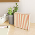 Classic Modern Retro Vertical Stripe Pattern in Cream Beige and Light Pumpkin Orange Mini Art Print Gallery Image 2