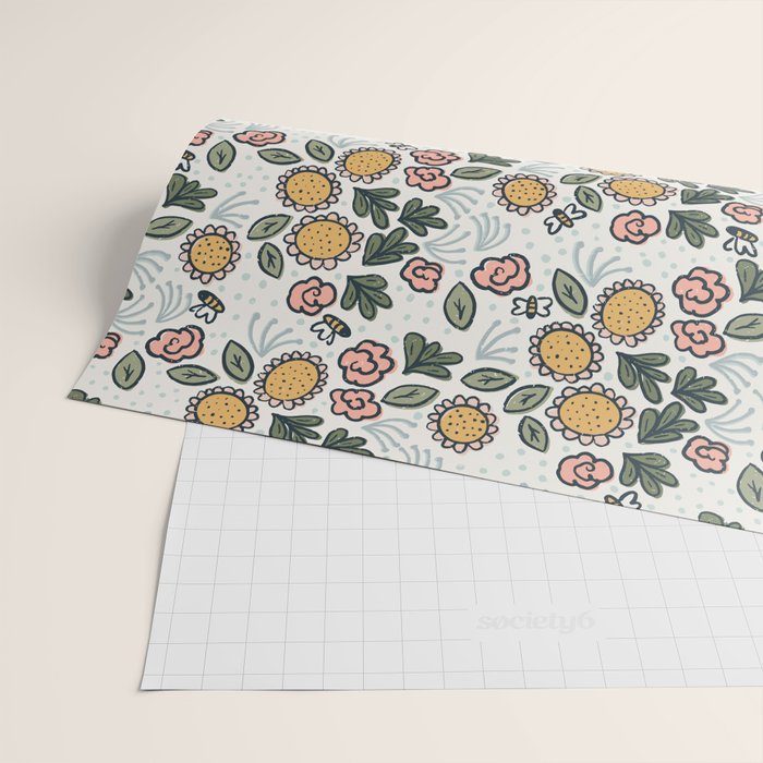 Bees in the Garden Wrapping Paper Gallery Image 2