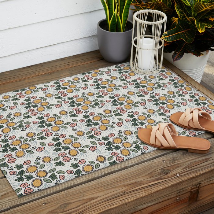 Bees in the Garden Outdoor Rug Gallery Image 2