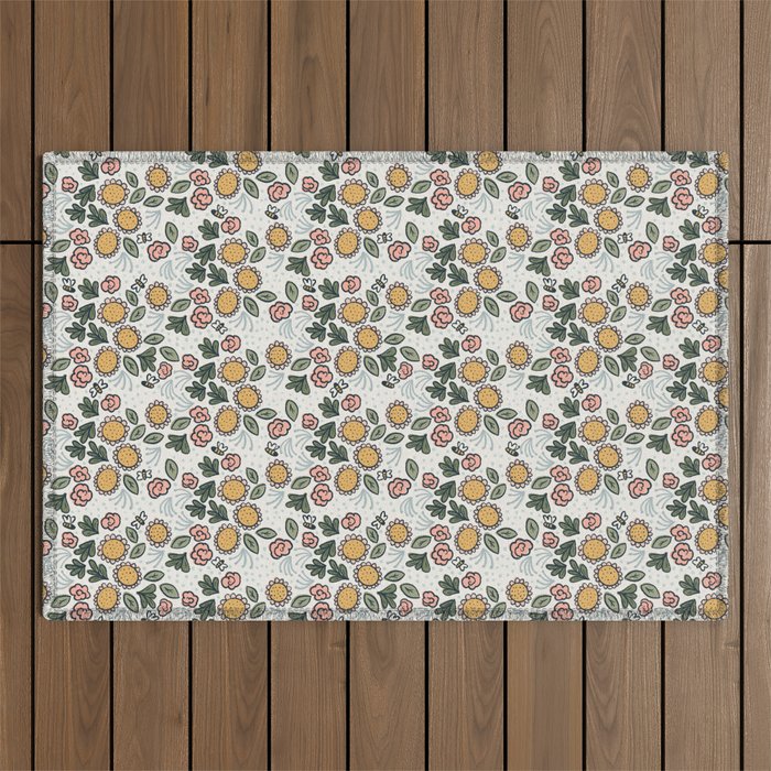 Bees in the Garden Outdoor Rug Gallery Image 1