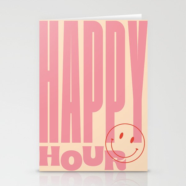 Happy Hour Pink Stationery Card Gallery Image 2