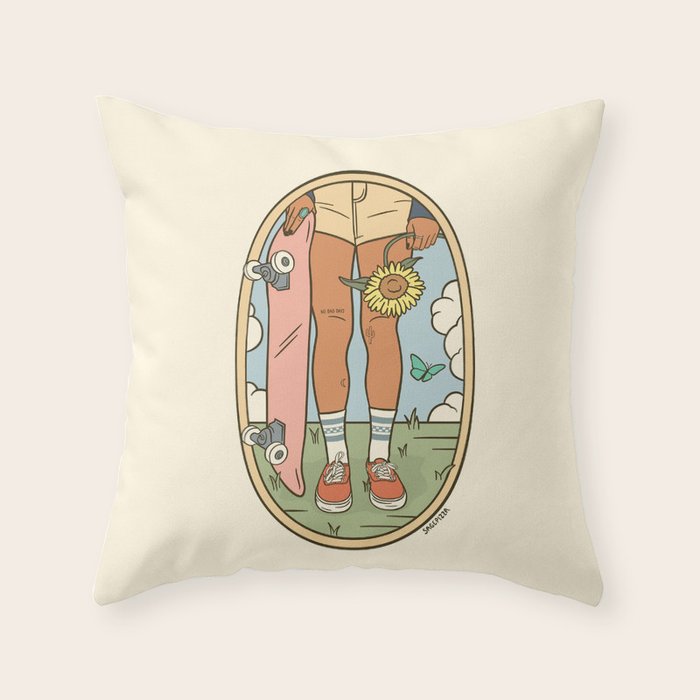 PICKIN SUNFLOWERS Throw Pillow Gallery Image 1