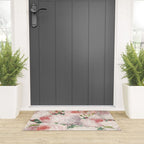 Vintage & Shabby Chic - Pastel Pink Botanical Summer Roses Garden Welcome Mat Gallery Image 3