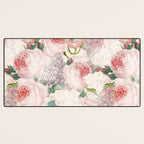 Vintage & Shabby Chic - Pastel Pink Botanical Summer Roses Garden Desk Mat Gallery Image 3